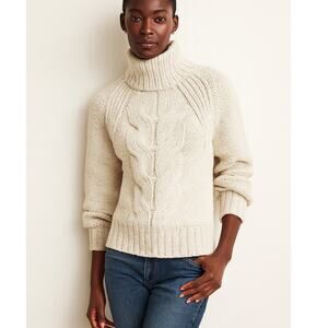 Banana Republic Marled Cable Knit Italian Wool Blend Sweater